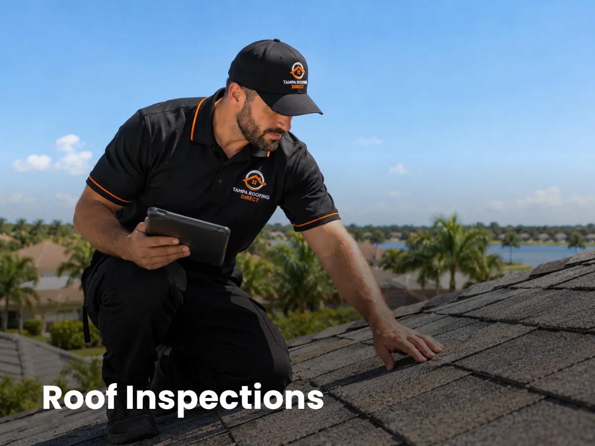 Roofing professional inspecting a chimney